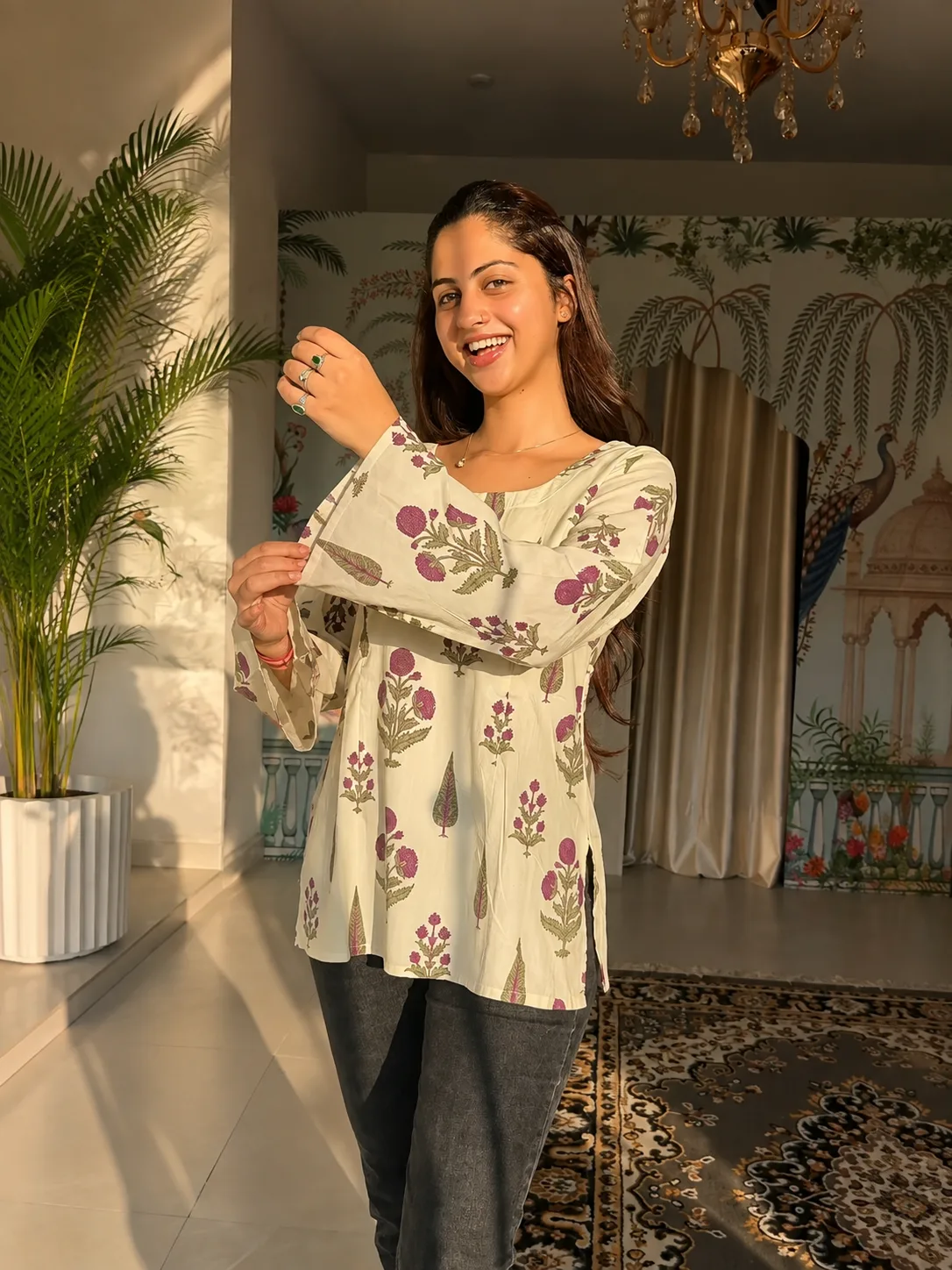 Ivory Floral Kurti — Riwaayat by SKCouture